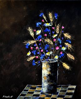 Gemälde, Still life wild flowers, Pol Ledent