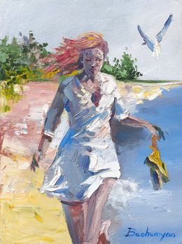 Gemälde, Carefree Beach Day, Vahe Bagumyan
