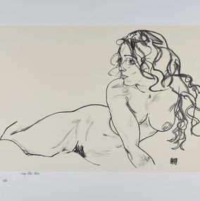 Stampe, La fille aux cheveux longs, 1918, Egon Schiele