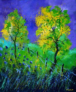 Painting, Two trees in summer, Pol Ledent