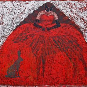 Peinture, Robe-piège au lièvre et au loup, Maria Guilbert