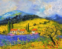 Painting, My village in Provence, Pol Ledent