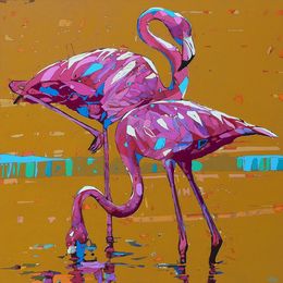 Gemälde, Flamingos 27, Rafal Gadowski