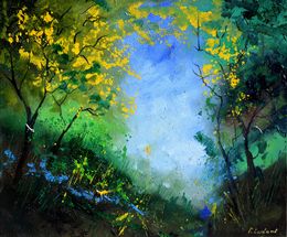 Gemälde, Morning walk in the wood, Pol Ledent
