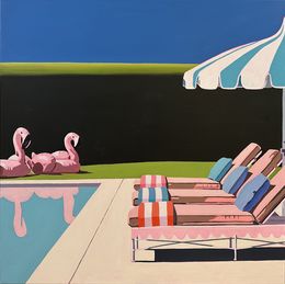 Painting, Two flamingos, Al Freno