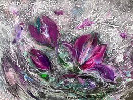 Peinture, Flowers in the Rocks, Jarmila Marcisova