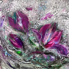 Painting, Flowers in the Rocks, Jarmila Marcisova