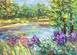 Painting, Blooming Lakeside, Anush Emiryan