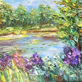 Painting, Blooming Lakeside, Anush Emiryan