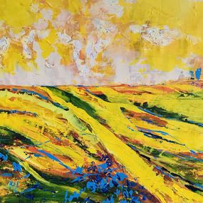 Peinture, Yellow Meadow, Silence Serie, Tetiana Pchelnykova