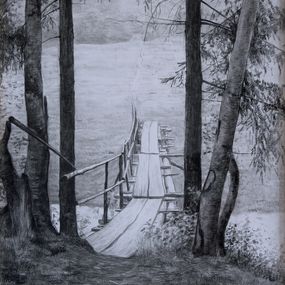 Fine Art Drawings, Foot bridge, Simon Kozhin