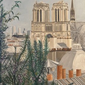 Painting, La Cathédrale Notre-Dame de Paris, Marie France Garrigues