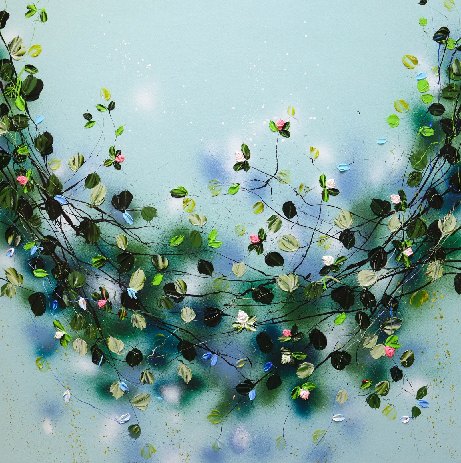 Anastassia Skopp, Flower Swing - large floral textured painting Anastassia Skopp, Flower Swing - large floral textured painting