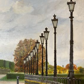 Painting, Au jardin des Tuileries, Marie France Garrigues
