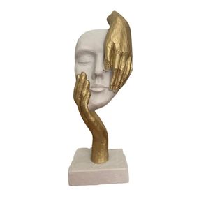 Escultura, Golden Hand Mask Sculpture, Dervis Akdemir