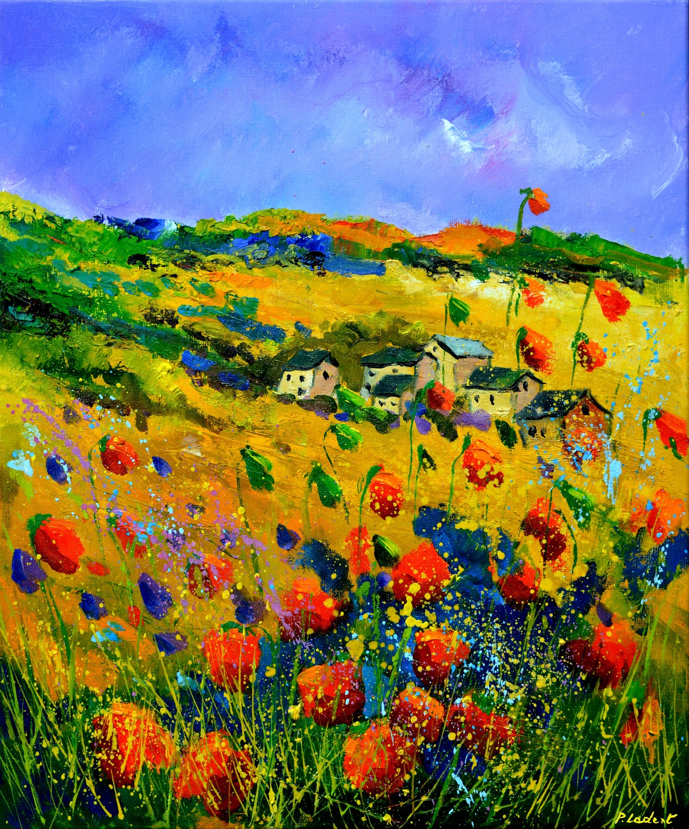 Pol Ledent, Red poppies in my countryside Pol Ledent, Red poppies in my countryside