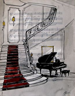 Fine Art Drawings, L'escalier, Cyril Réguerre