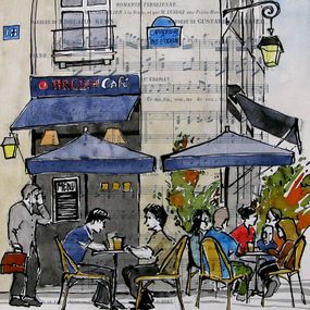 Fine Art Drawings, Carrefour de l'odeon, Cyril Réguerre