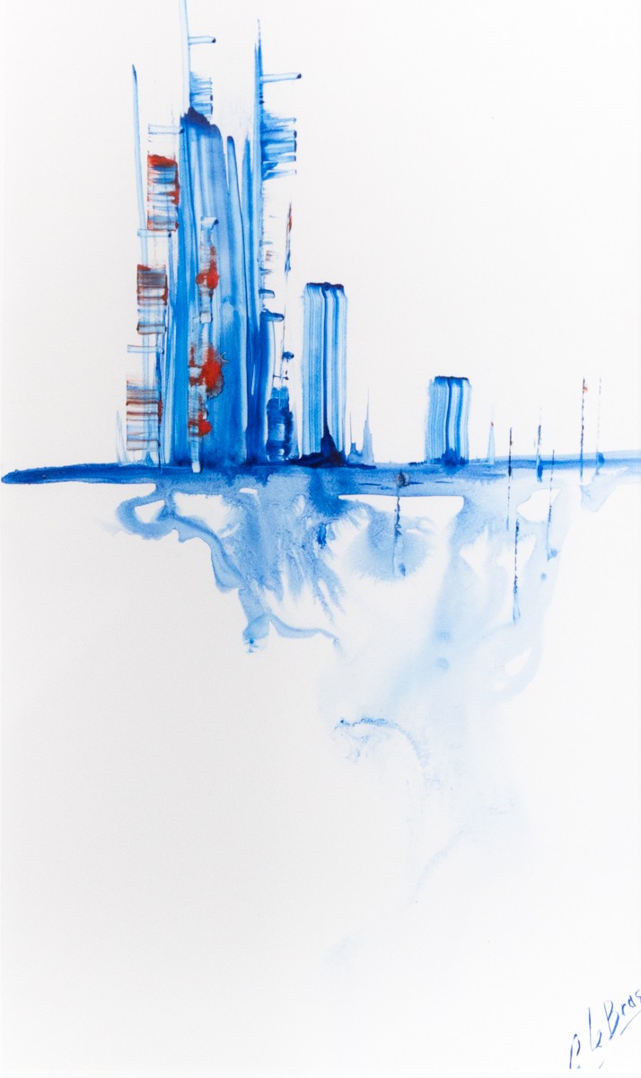 Catherine Le Bras-Hippert, Marina 9 - Paysage semi abstrait, série des Marinas Catherine Le Bras-Hippert, Marina 9 - Paysage semi abstrait, série des Marinas