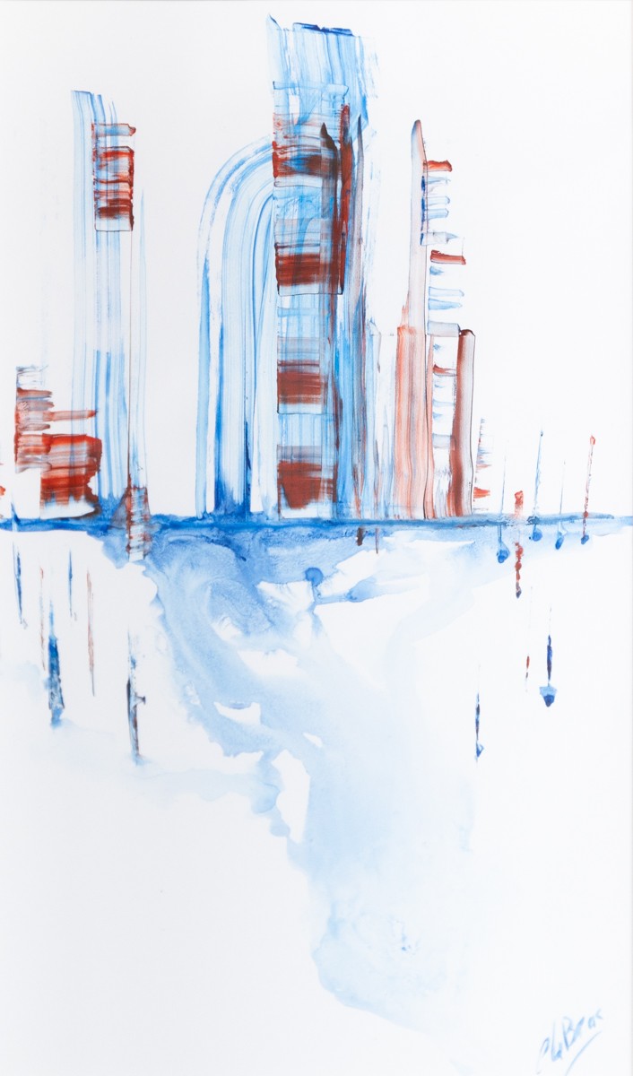 Catherine Le Bras-Hippert, Marina 10 - Paysage semi abstrait, série des Marinas Catherine Le Bras-Hippert, Marina 10 - Paysage semi abstrait, série des Marinas