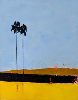 Peinture, Deux palmiers, Carinne Hardouin