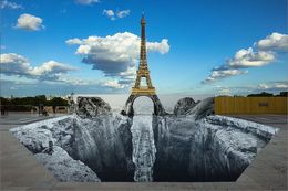 Édition, Trompe l'oeil, Les Falaises du Trocadéro, 25 mai 2021, Paris, France (JR 1-2), JR