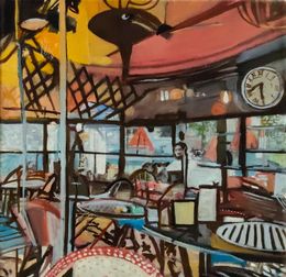 Painting, Harmony café, Linda Moufadil