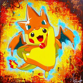 Gemälde, Pikachu Cosplayed Charizard, Vincent Bardou