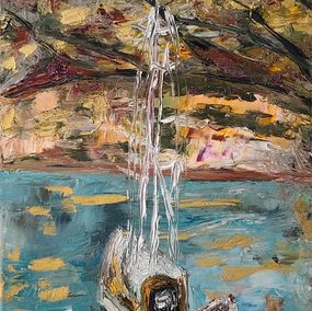 Painting, Sailboat in Greece, Dondi Schwartz