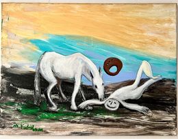 Gemälde, Horse in the Landscape, Menashe Kadishman