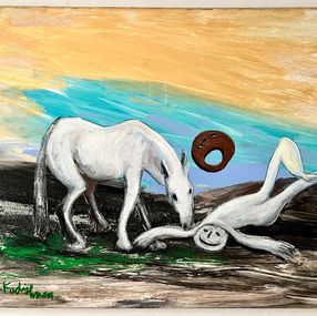 Gemälde, Horse in the Landscape, Menashe Kadishman