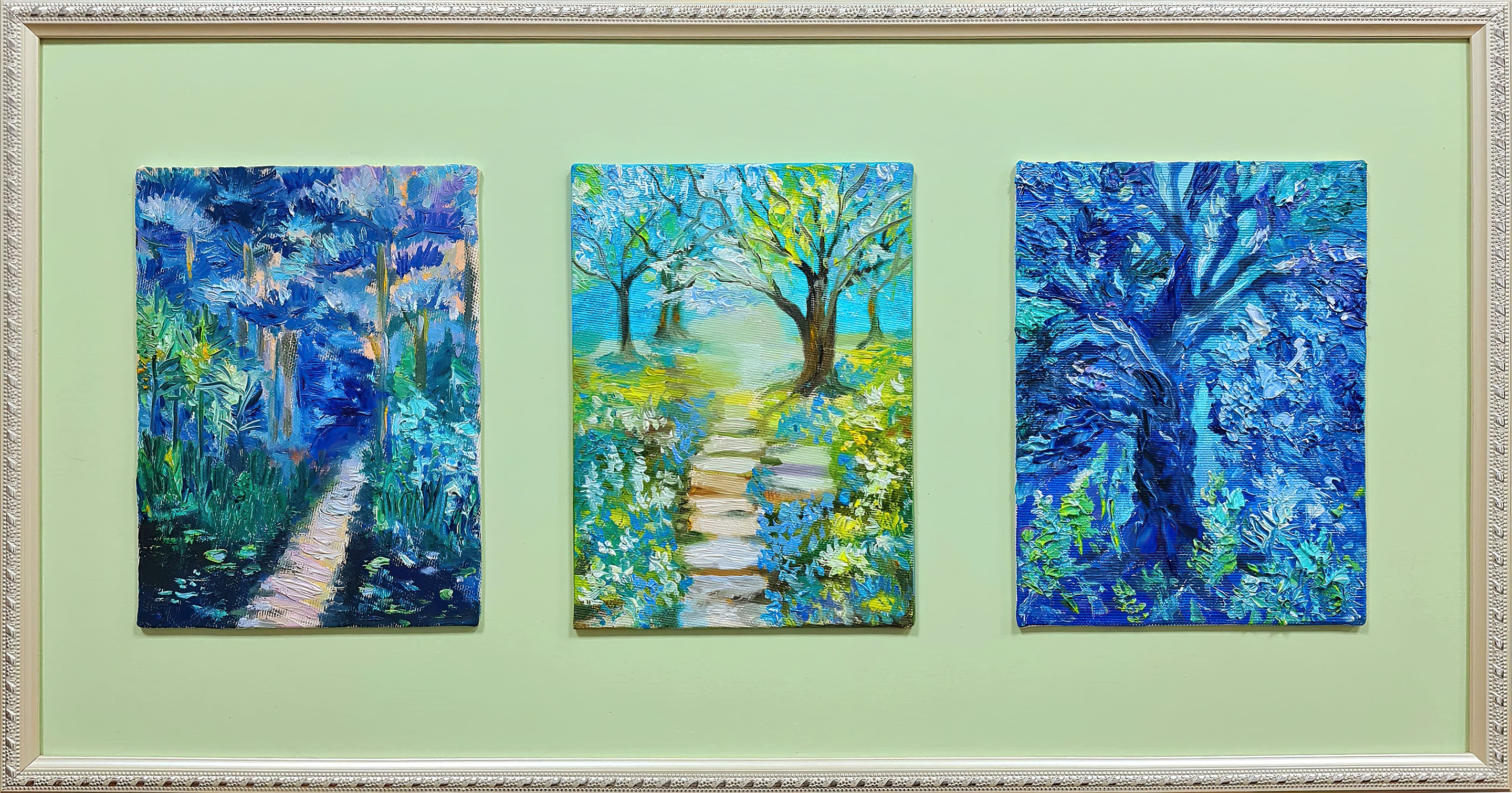 Lilya Volskaya, The triptych is spring. Landscape in oil Lilya Volskaya, The triptych is spring. Landscape in oil
