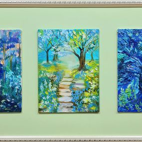 Pintura, The triptych is spring. Landscape in oil, Lilya Volskaya