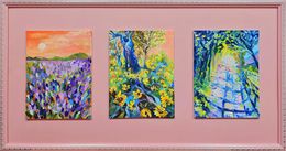 Peinture, The triptych is summer.Landscape in oil, Lilya Volskaya