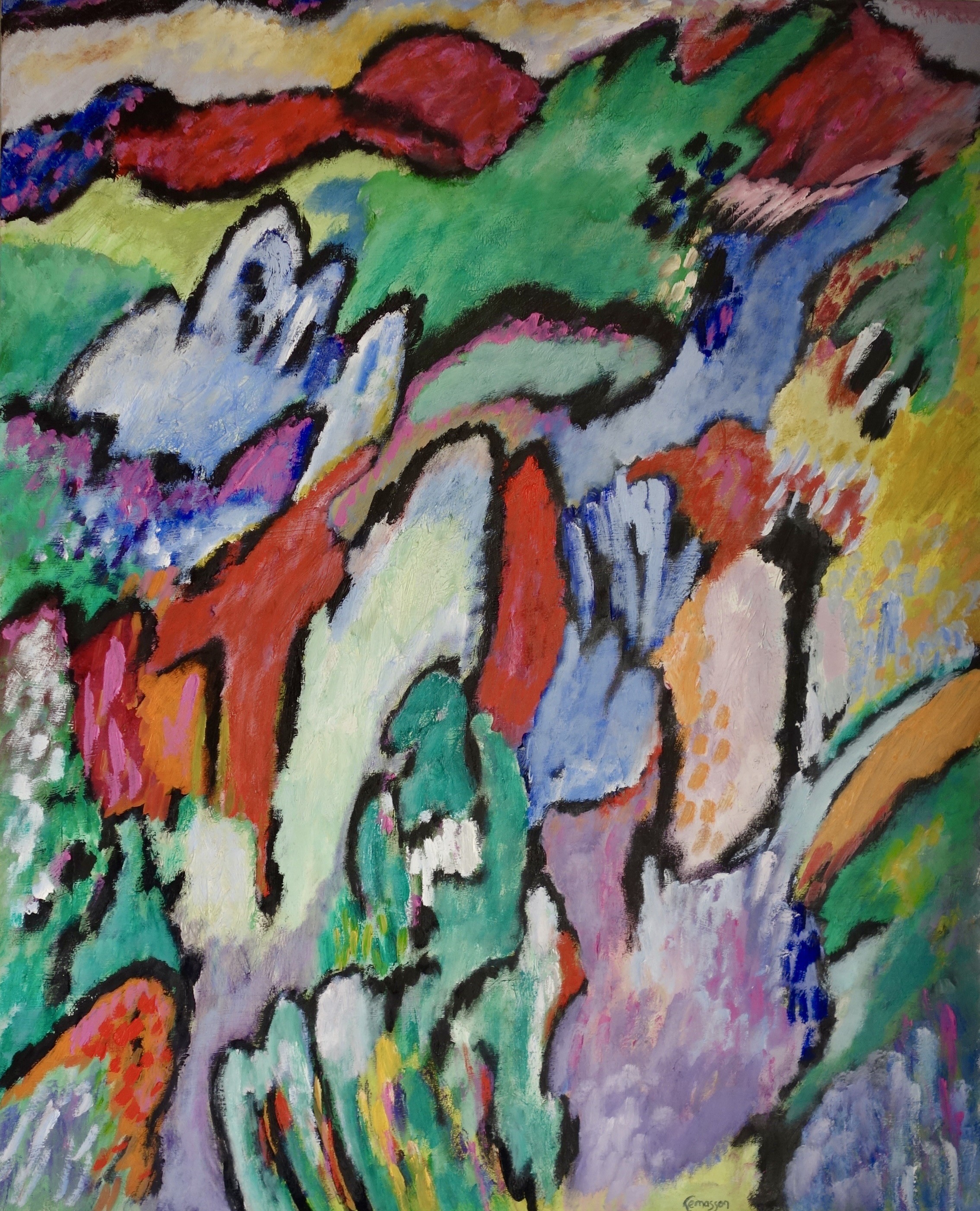 Jean-Marc Lemasson, Au loin les nuages rouges - Paysage onirique Jean-Marc Lemasson, Au loin les nuages rouges - Paysage onirique