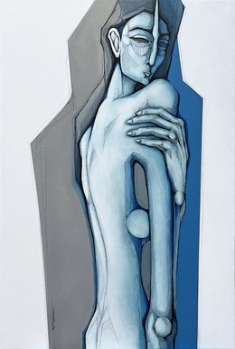 Gemälde, Serenity in blue, Raffi Yedalian
