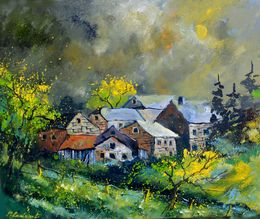 Painting, Moonshine in my countryside, Pol Ledent
