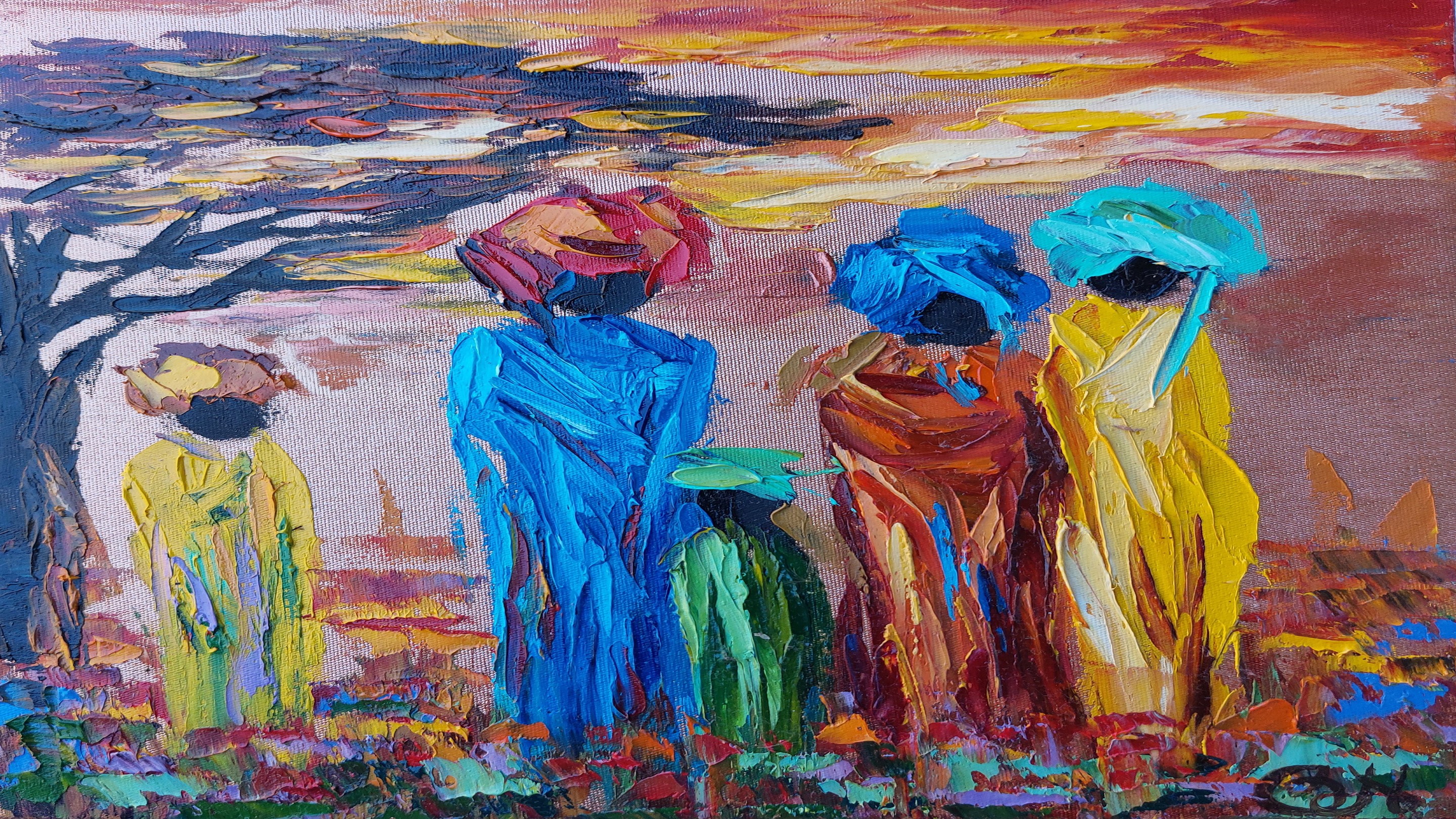 Olga Nikitina, African Village Painting Africa Landscape Original Art Africa Oil Painting Olga Nikitina, African Village Painting Africa Landscape Original Art Africa Oil Painting