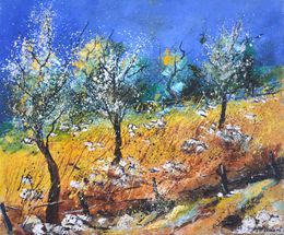 Painting, Blooming orchard, Pol Ledent