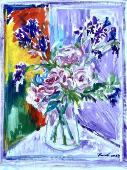 Peinture, Roses in the vase, Igor Volkov-Tkachinskiy