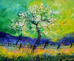 Painting, Appletree in blossom, Pol Ledent