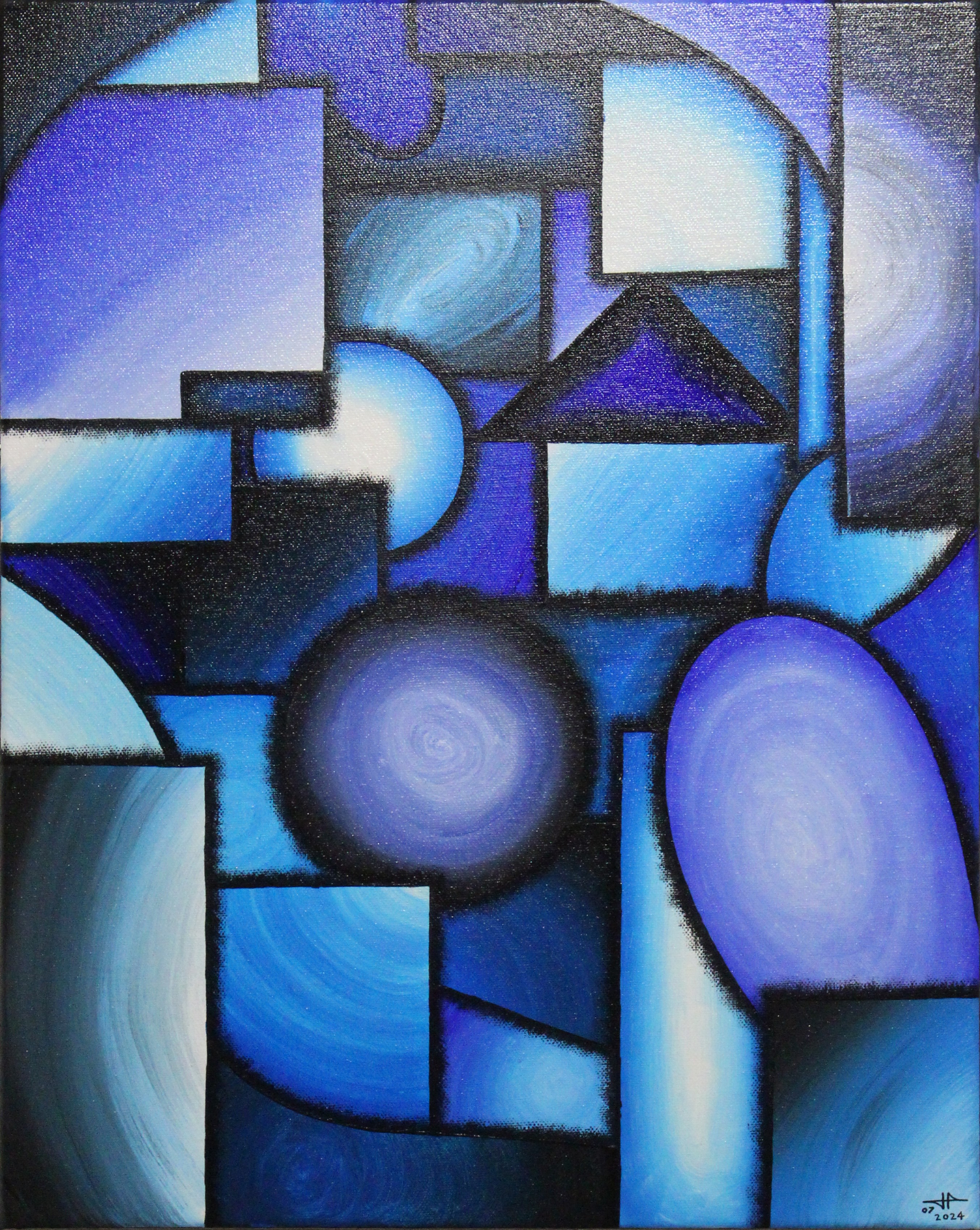 Jonathan Pradillon, Formes abstractives bleues Jonathan Pradillon, Formes abstractives bleues