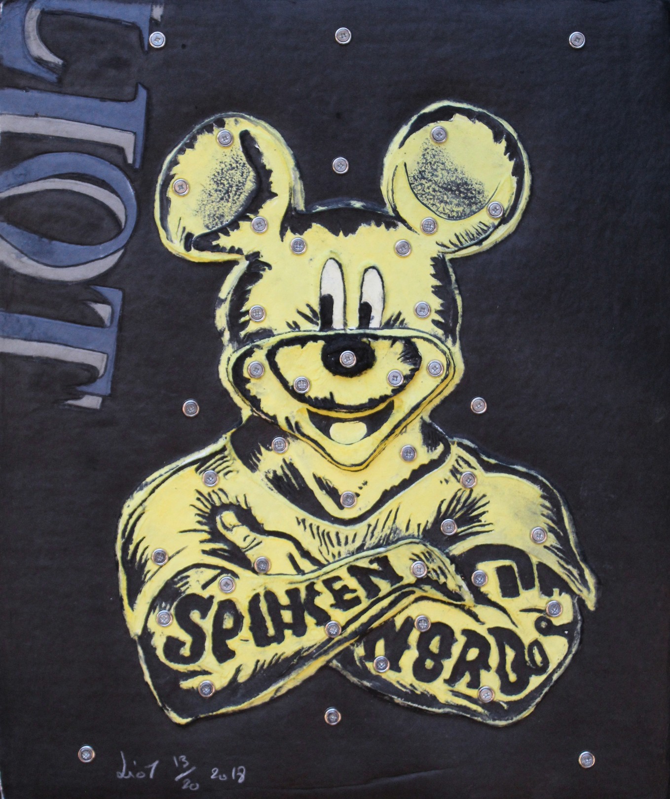 Eric Liot, Mickey, aquagravure originale jaune Eric Liot, Mickey, aquagravure originale jaune