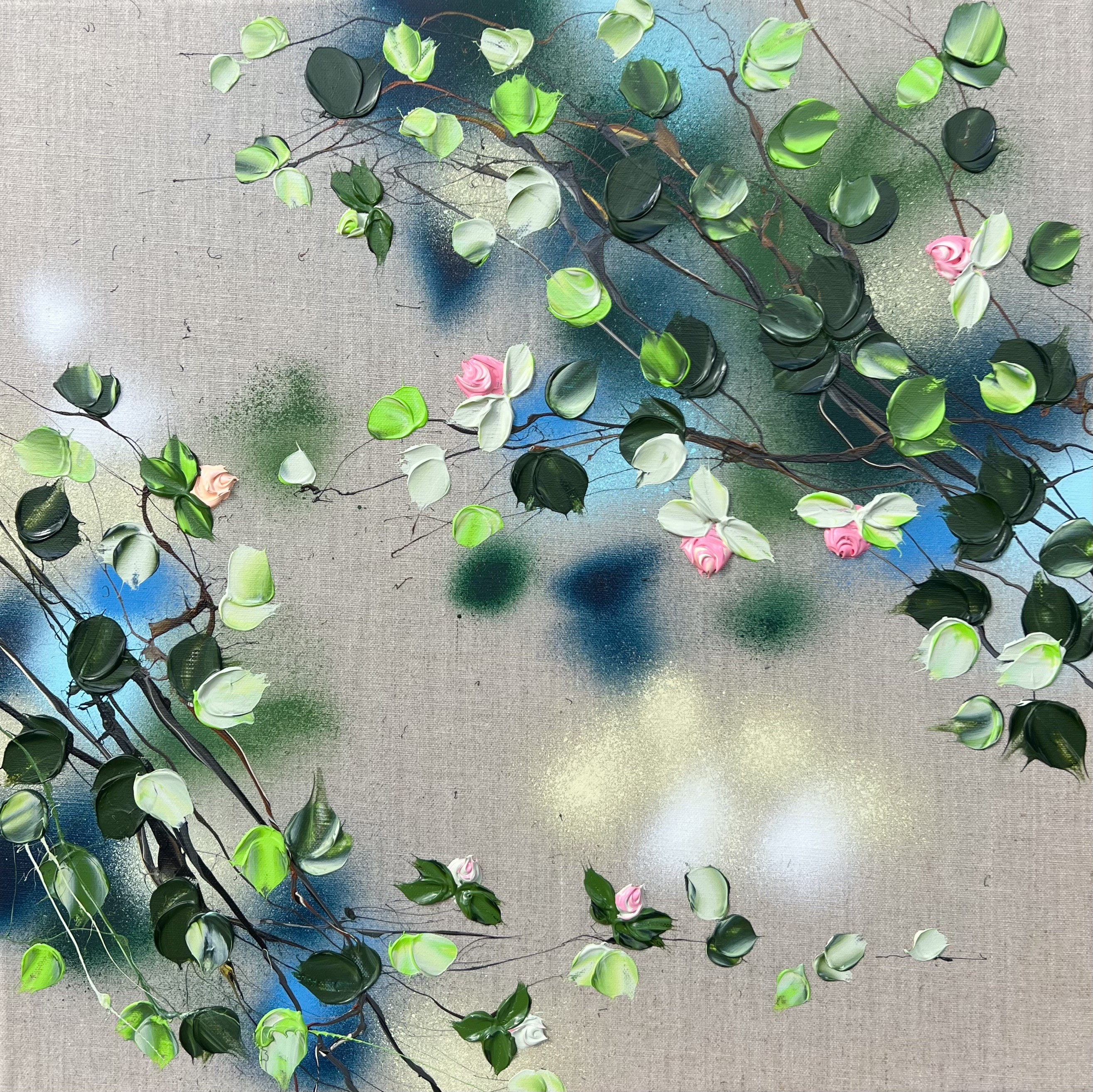 Anastassia Skopp, Rest in Itself III floral impasto modern painting on linen canvas Anastassia Skopp, Rest in Itself III floral impasto modern painting on linen canvas