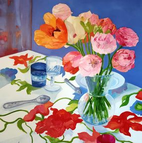 Painting, Table en fête, Agnès Tiollier