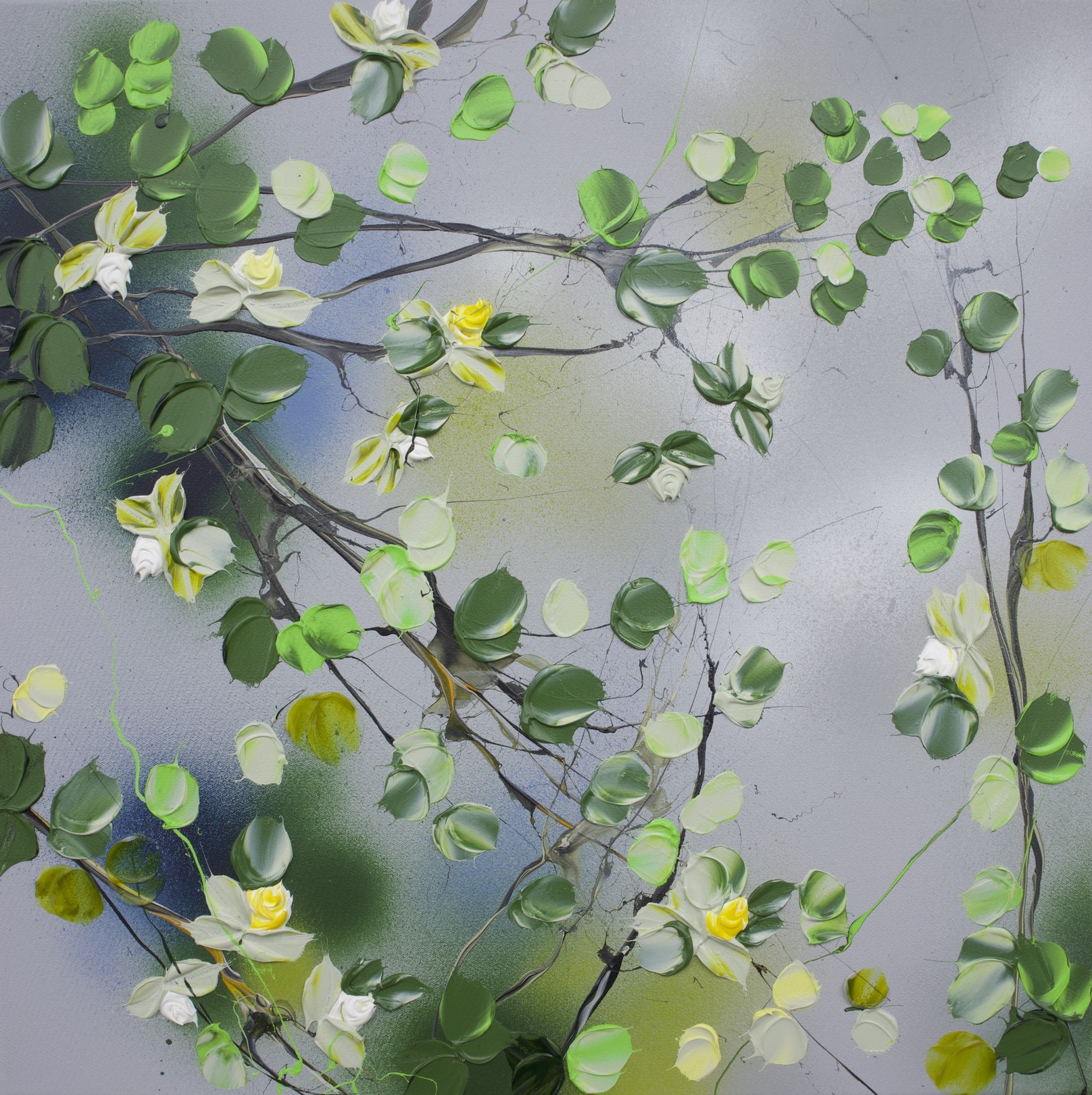 Anastassia Skopp, Slice of SummerII floral impasto modern painting on canvas Anastassia Skopp, Slice of SummerII floral impasto modern painting on canvas
