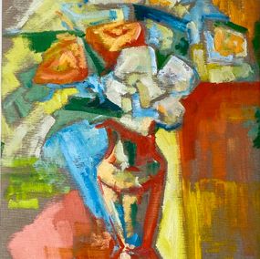 Painting, Vibrant flowers in the Japanese vase, Igor Volkov-Tkachinskiy