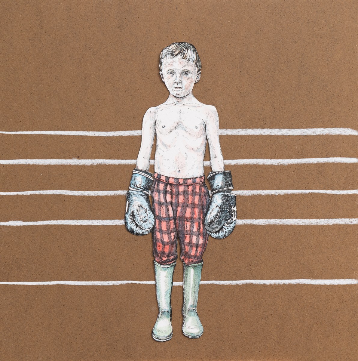 Eddy Josse, Le Ring - Scène de vie figurative sur le thème de l'enfance Eddy Josse, Le Ring - Scène de vie figurative sur le thème de l'enfance