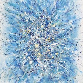 Pintura, Series “Between Heaven and Earth” - Turquoise blue abstraction, Nataliia Krykun