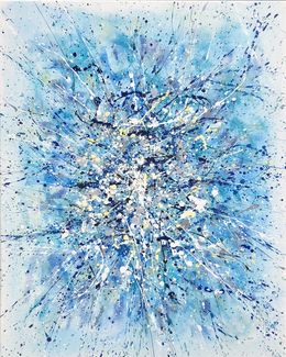 Gemälde, Series Between Heaven and Earth - turquoise blue abstraction, Nataliia Krykun